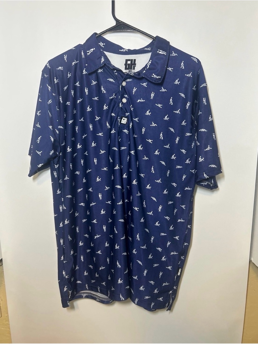 Navy Printed Polo Shirt
